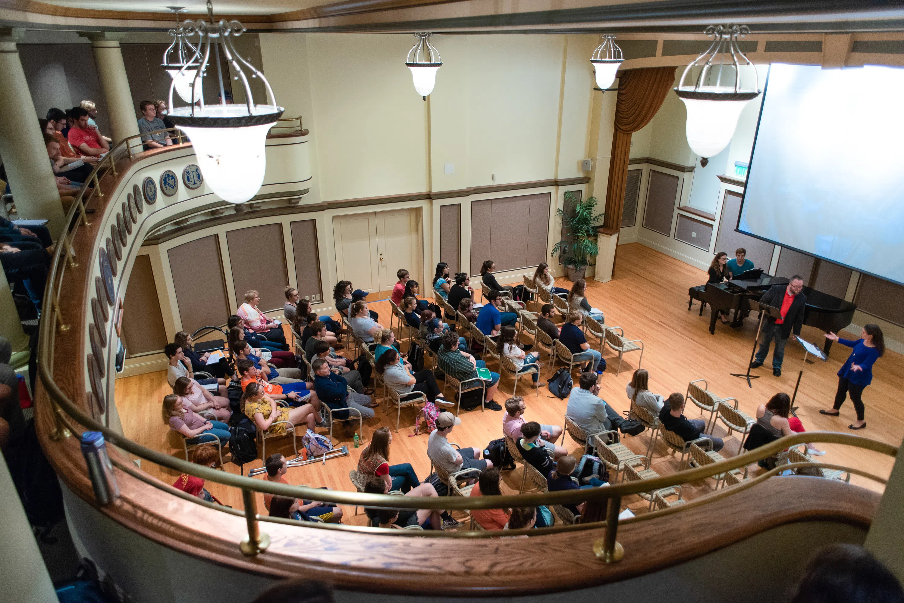 A view of the Shangraw Performance Hall from the balcony.