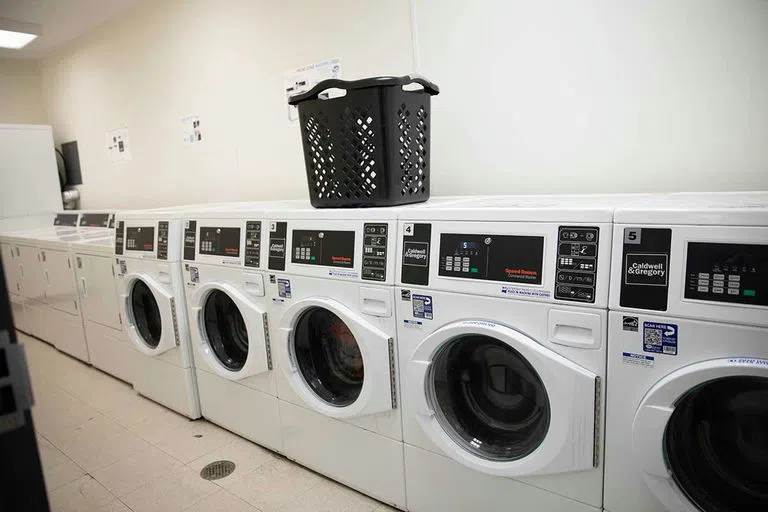 The shared laundry room.