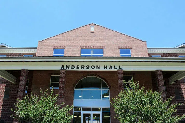 Anderson Residence Hall on a sunny day.