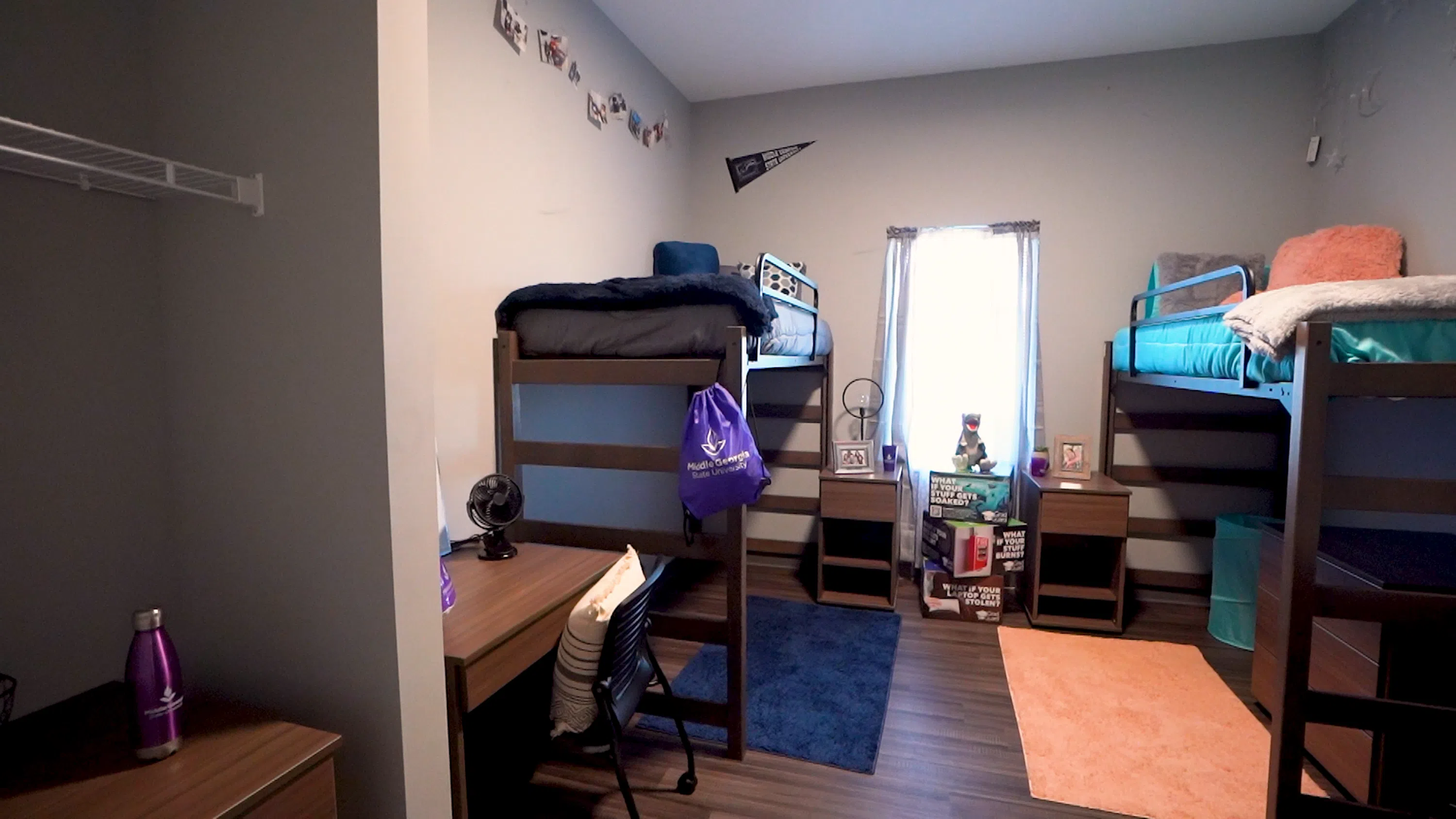 The interior of a LVP dorm room.