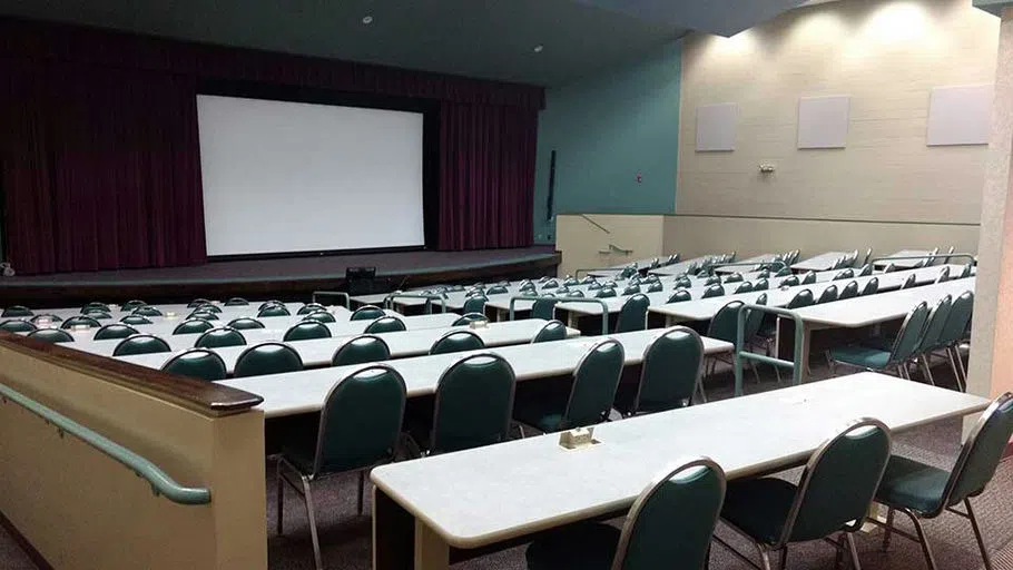 The interior of the auditorium.