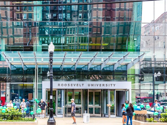 Street view of the Wabash Building. 