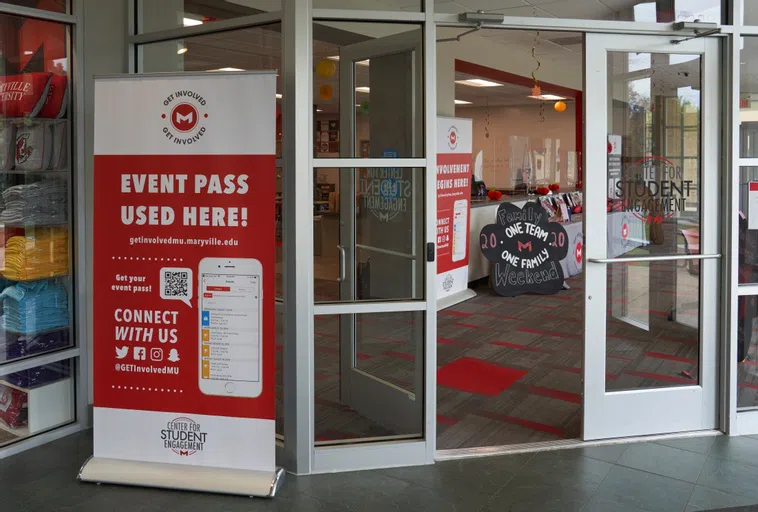 Entry to the Center for Student Engagement within the Donius University Center