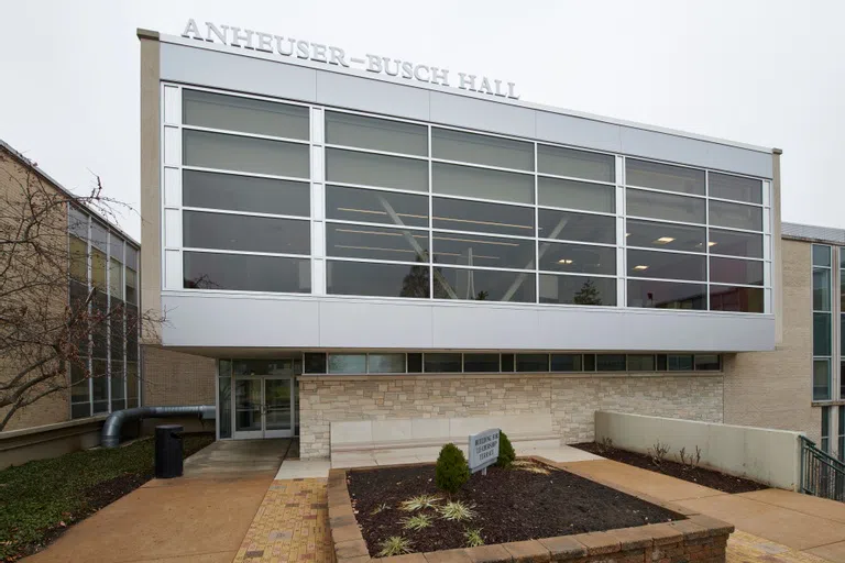 A view of Anheuser-Busch Hall from outside. 