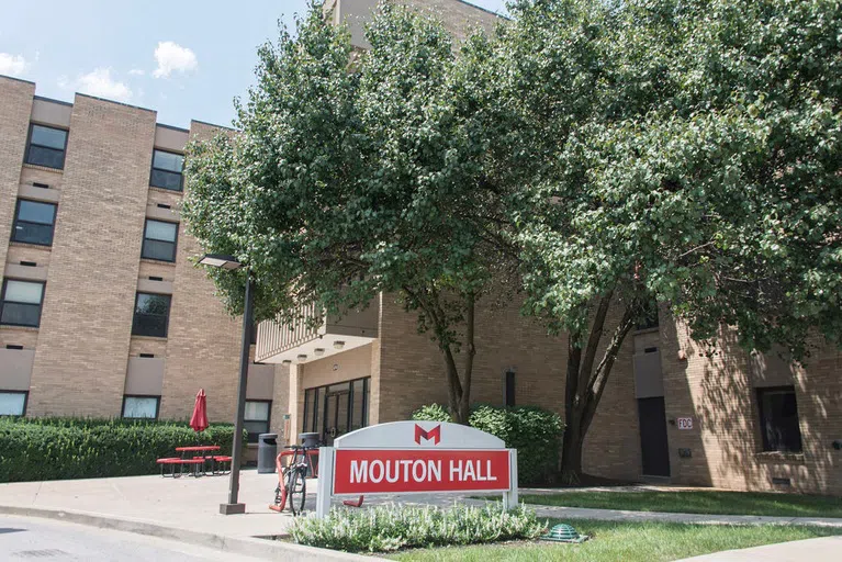 The exterior of Mouton Hall. 