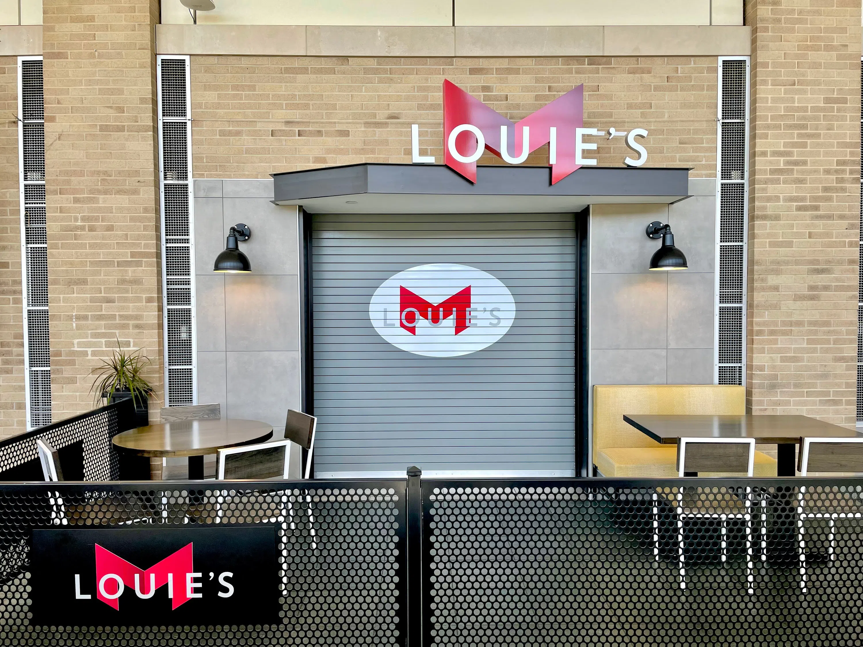 An indoor patio for students to eat their food from Louie's.