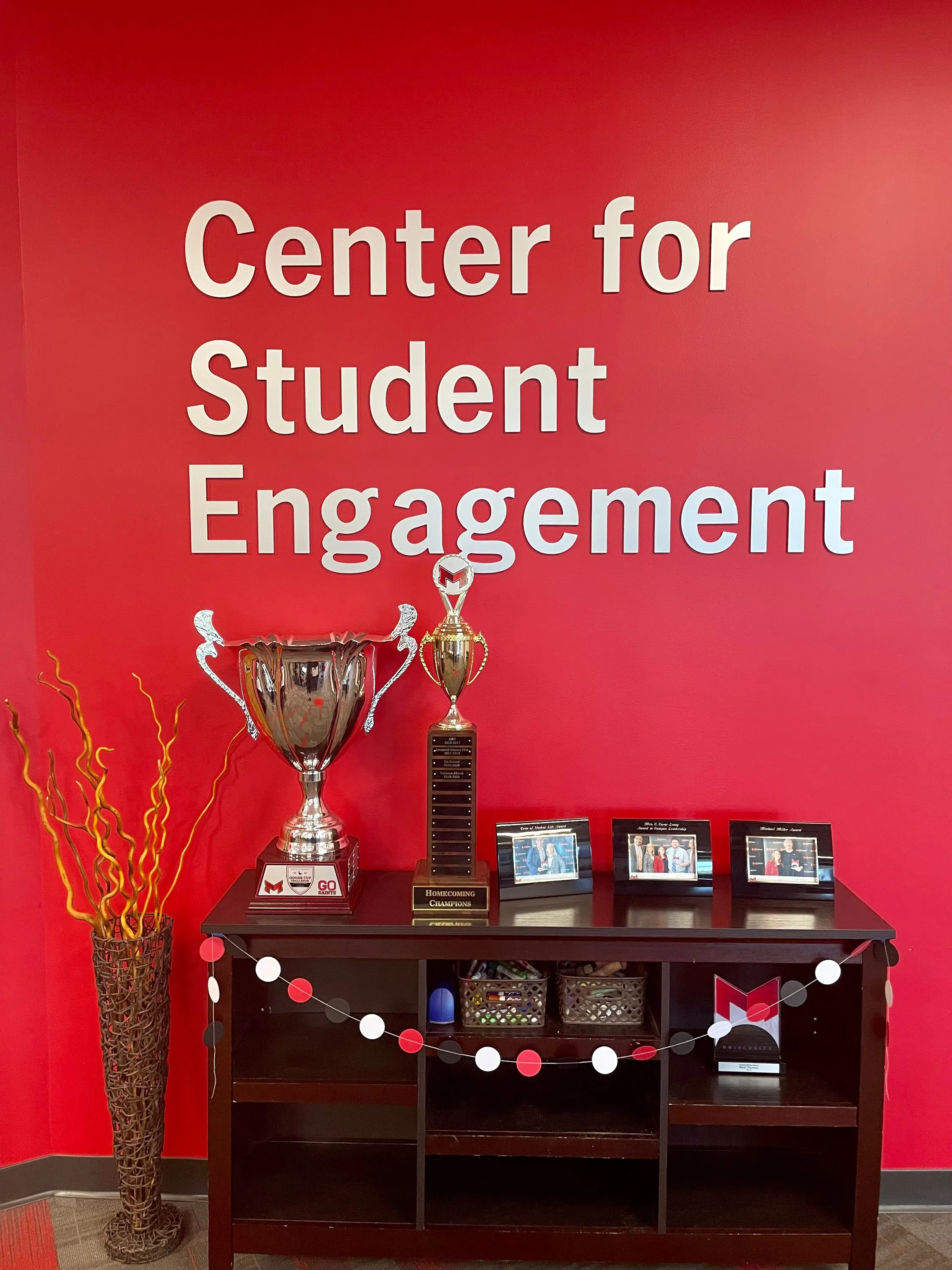 The Goosecup and Homecoming Championship Trophies sit in the CSE until they are won each year.