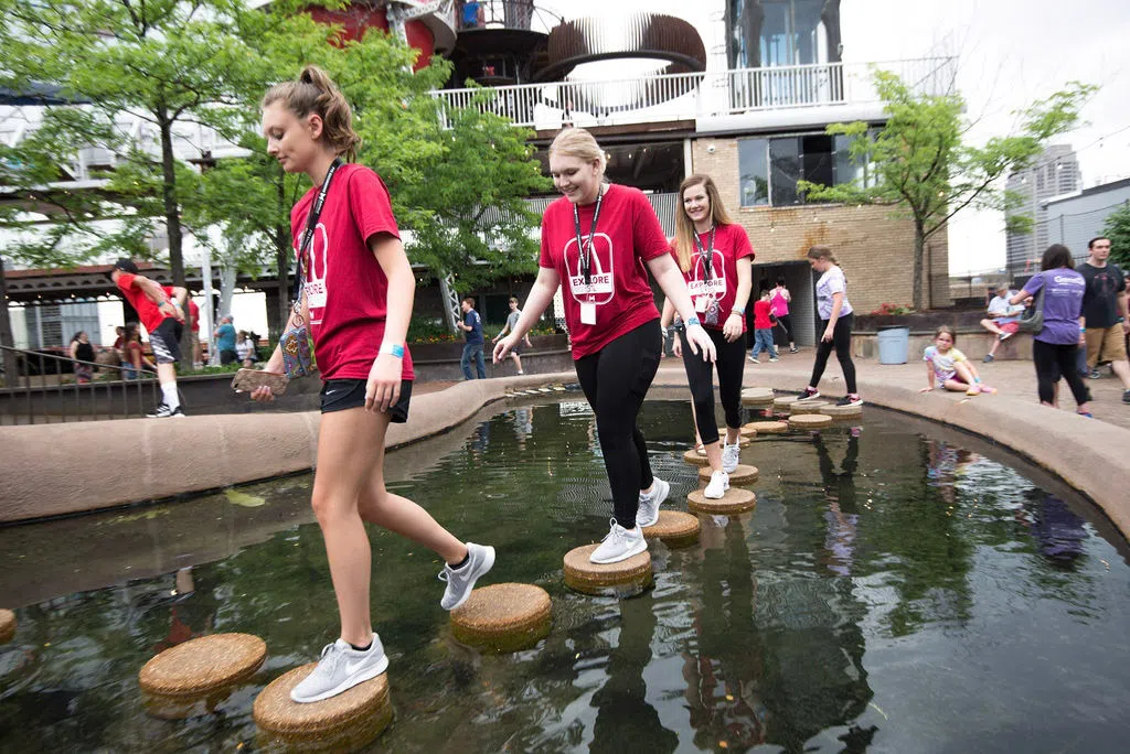 Students explore the City Museum in downtown STL.