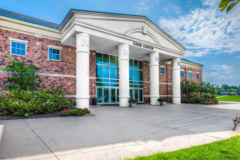 Exterior entrance to the Cook Center