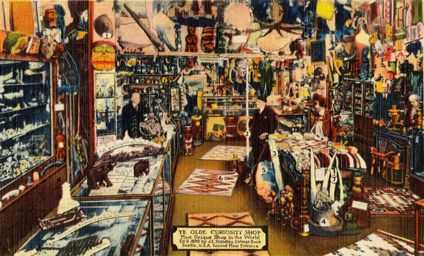 Hand drawn picture of the interior of the shop