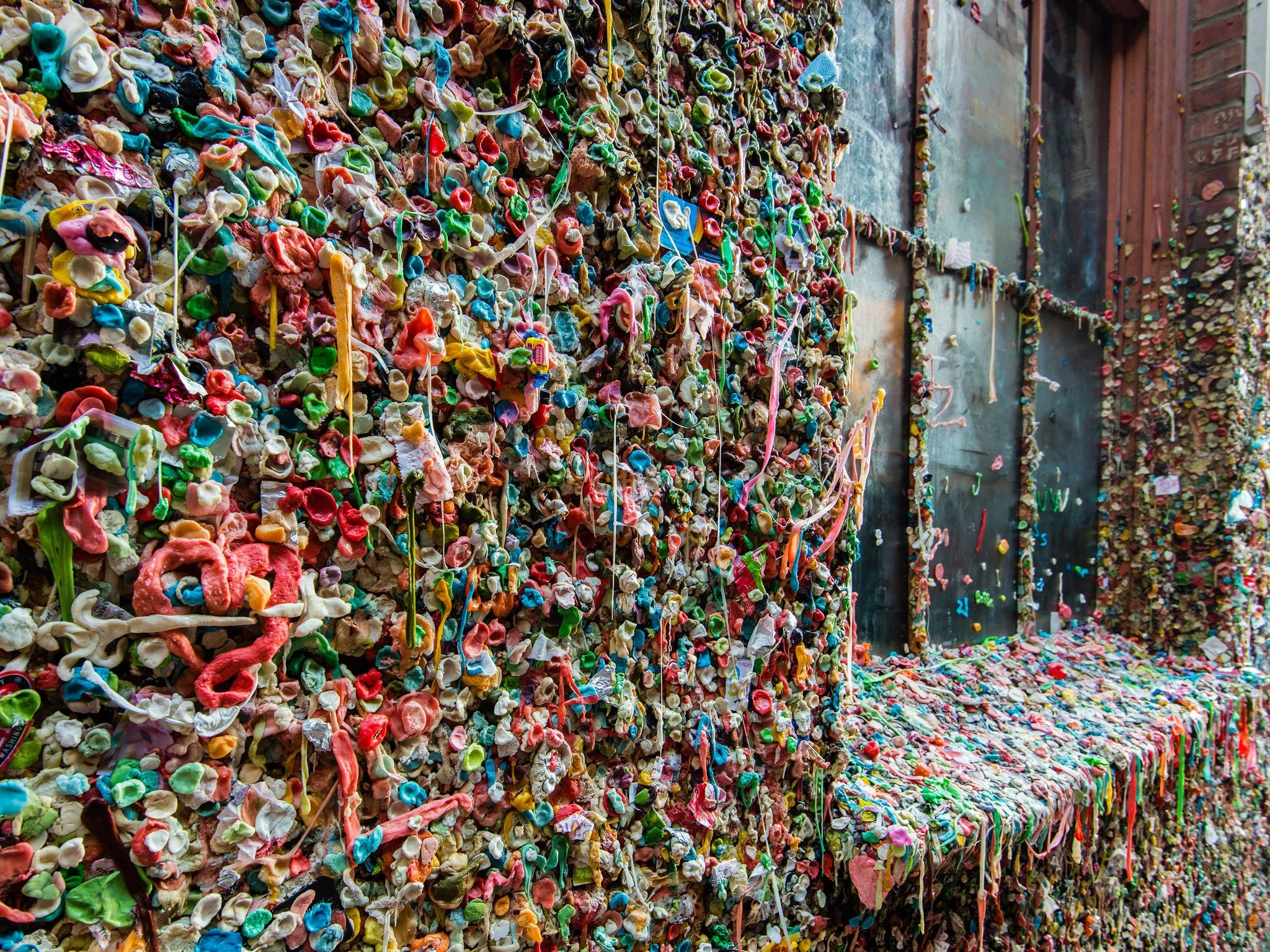 Zoomed in look at the Gum Wall