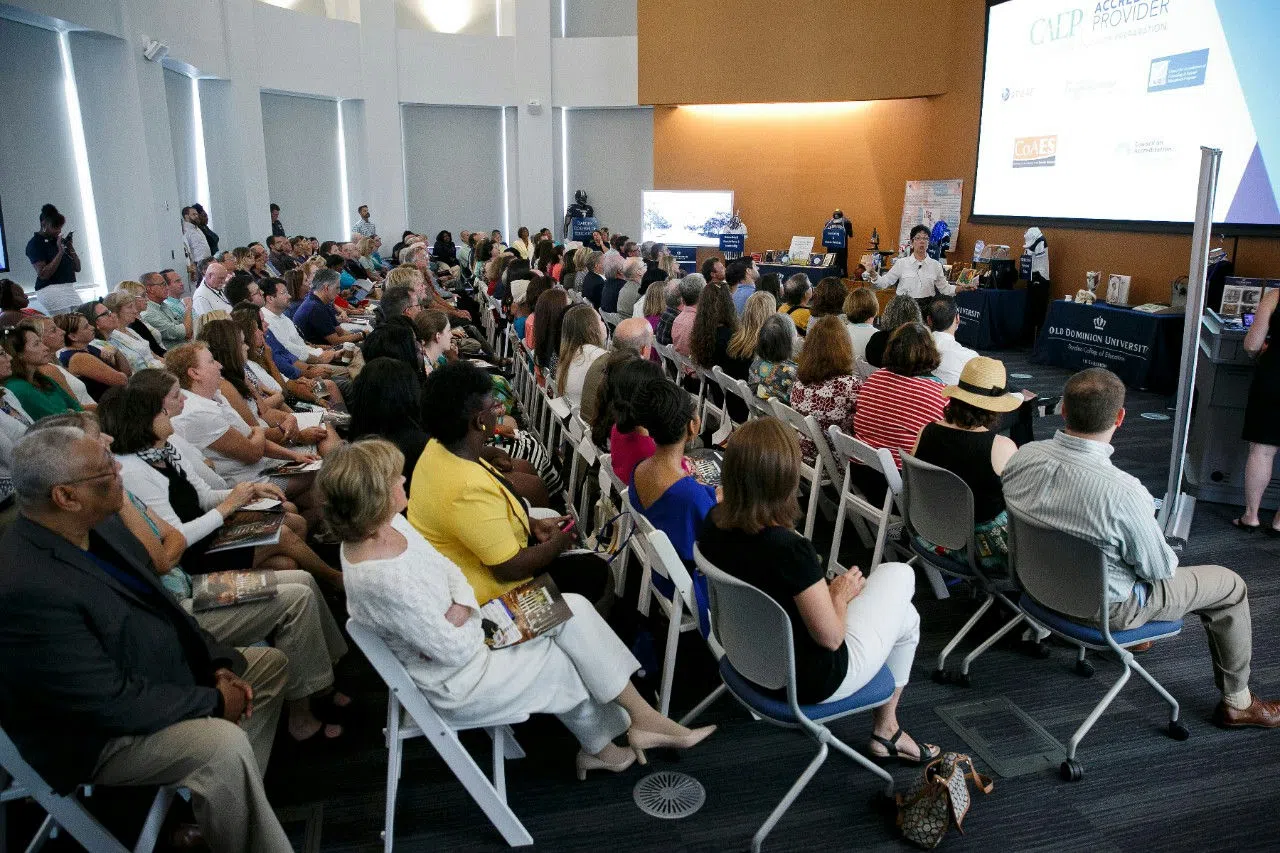 Crowd attends event at the auditorium