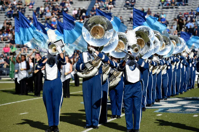 Marching band at football game