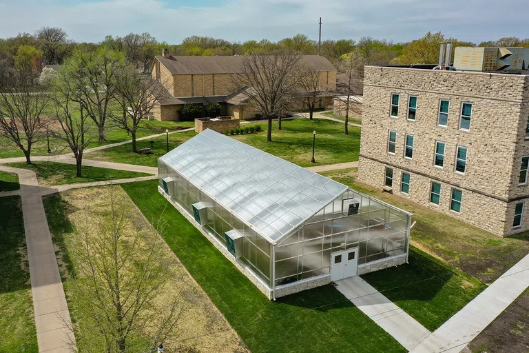 The Creed Family Greenhouse is one of the newest additons to campus, erected in 2021. It is utliized by multiple departments on campus. Student research projects are also housed within its walls.