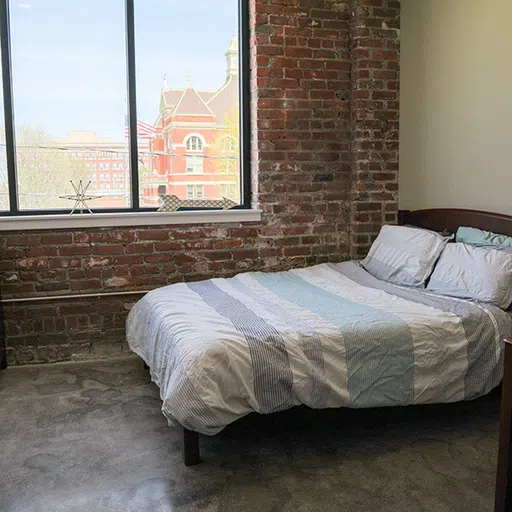 Overlooking the Courthouse Square, the OU Lofts on Main Street offer a unique residence life option for OU students.