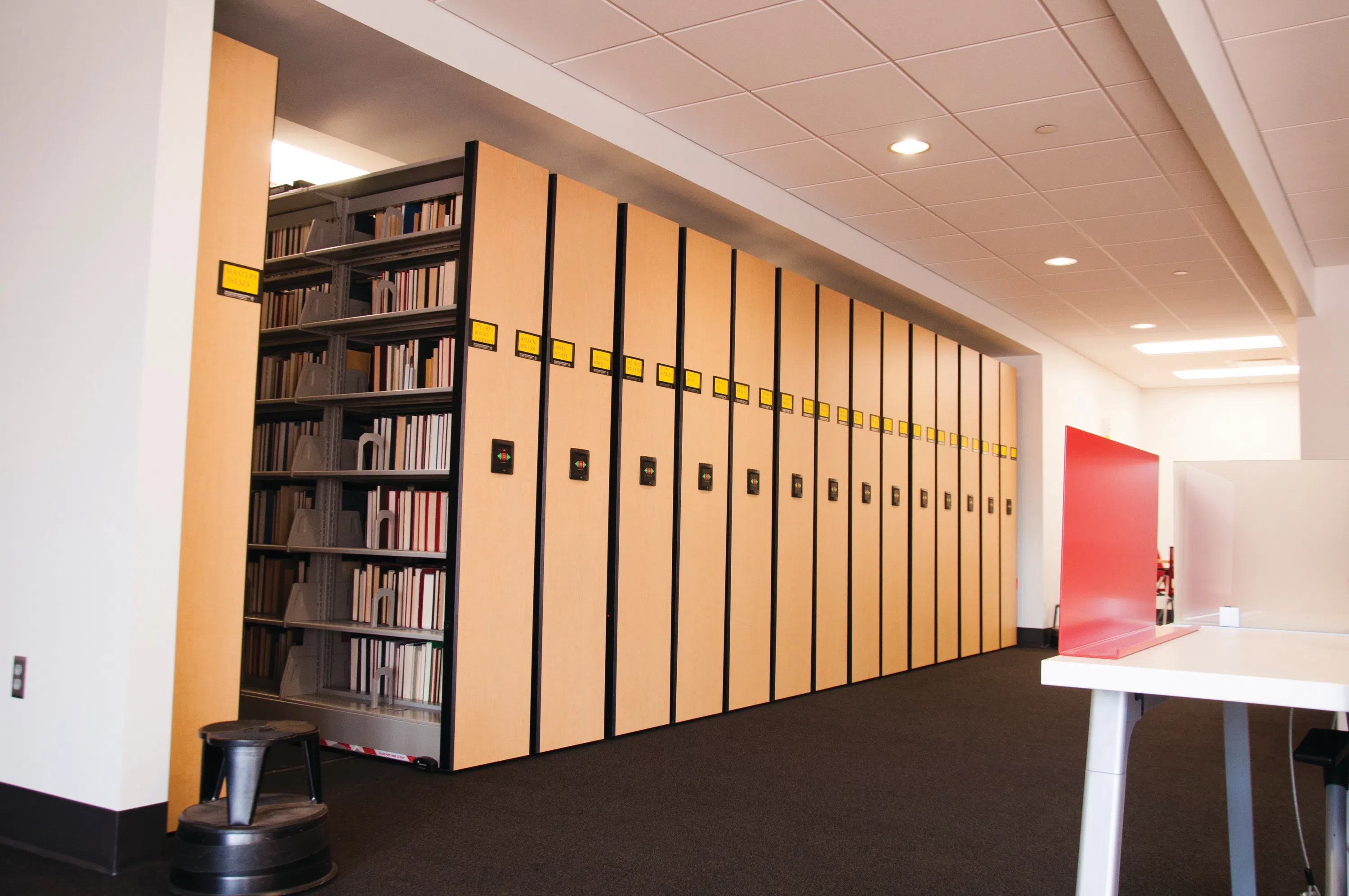 Library Stacks house a large portion of the books.