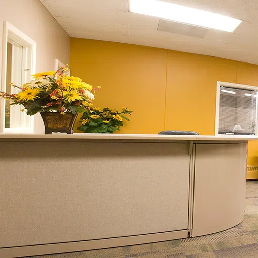 Front lobby area of the Adawe LifePlan Center in the Administration Building.