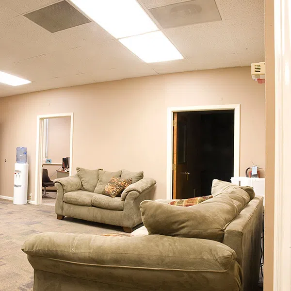 Southwest corner of the Adawe LifePlan Center lobby within the Administration Building.