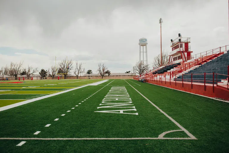 Sideline of the Anchor D Stadium 