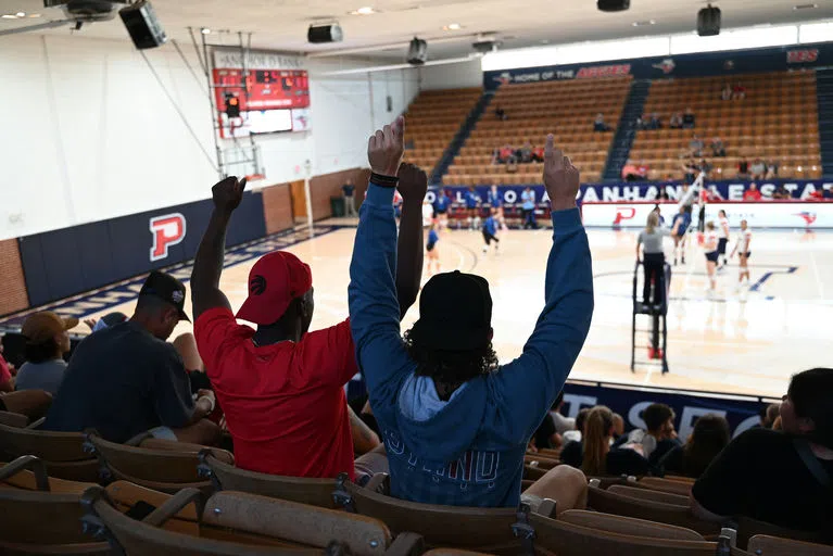 Students cheering in the Anchor D Arena 