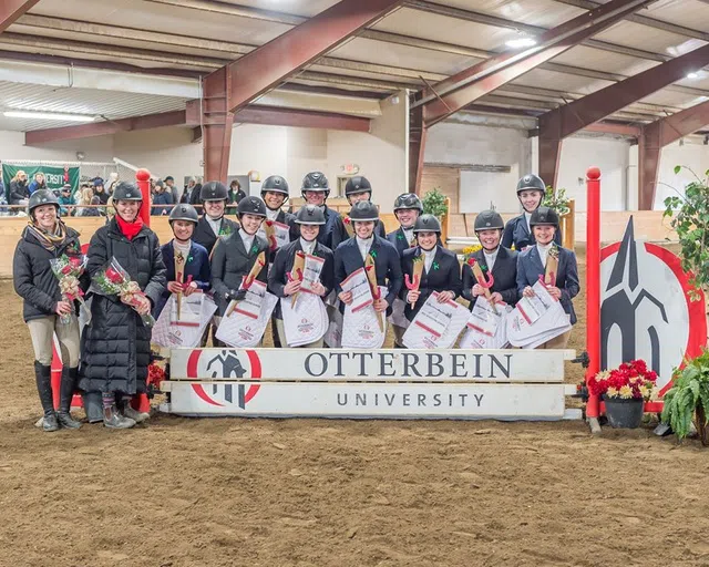 Indoor Arena with Equine Seniors Posing