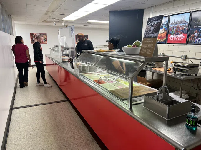 A cafeteria style serving area. 