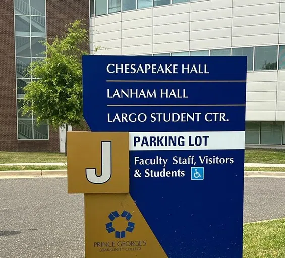 Parking Lot J provides parkign for Chesapeake Hall, Lanham Hall, Largo Student Center Faculty, Staff, Visitors and Students. Handicap parking available.