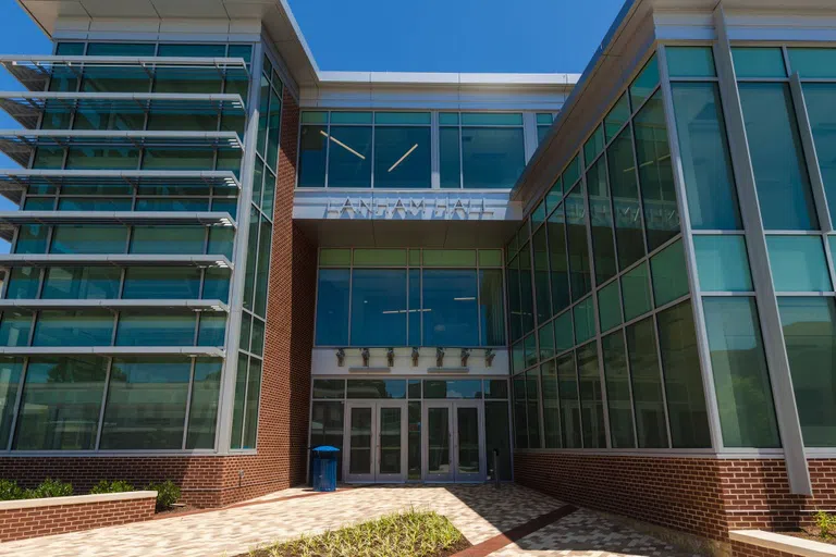 Exterior view of Lanham Hall Quad Entrance