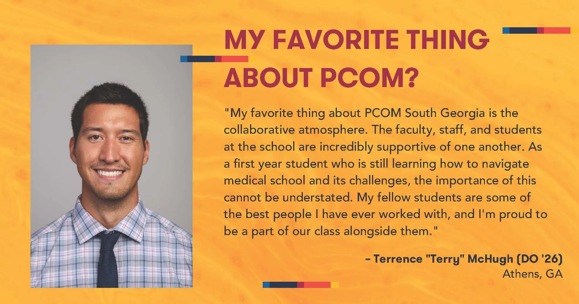 Thoughts from Student Ambassador about his favorite thing at PCOM