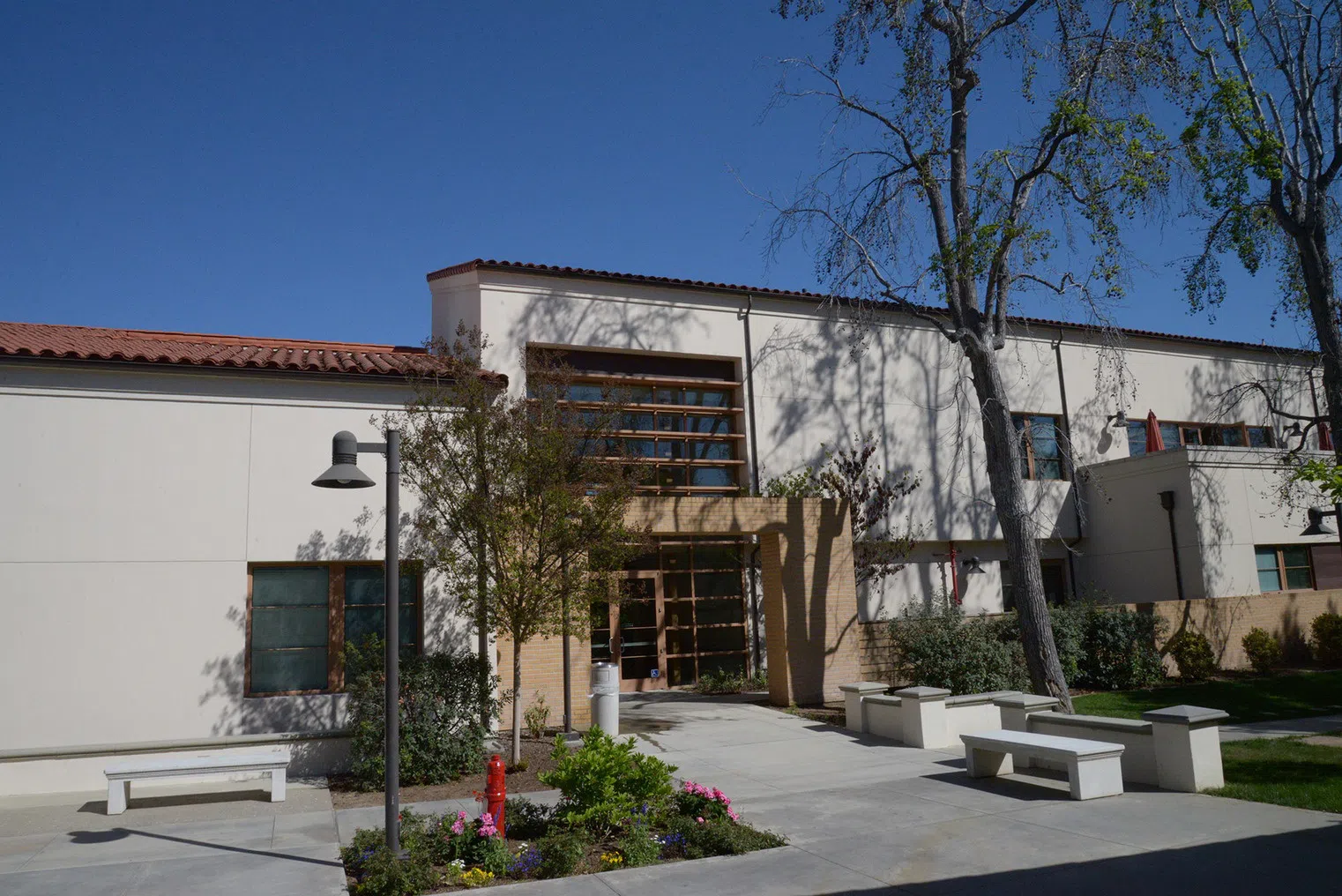 View of entrance to Tranquada Student Services Center