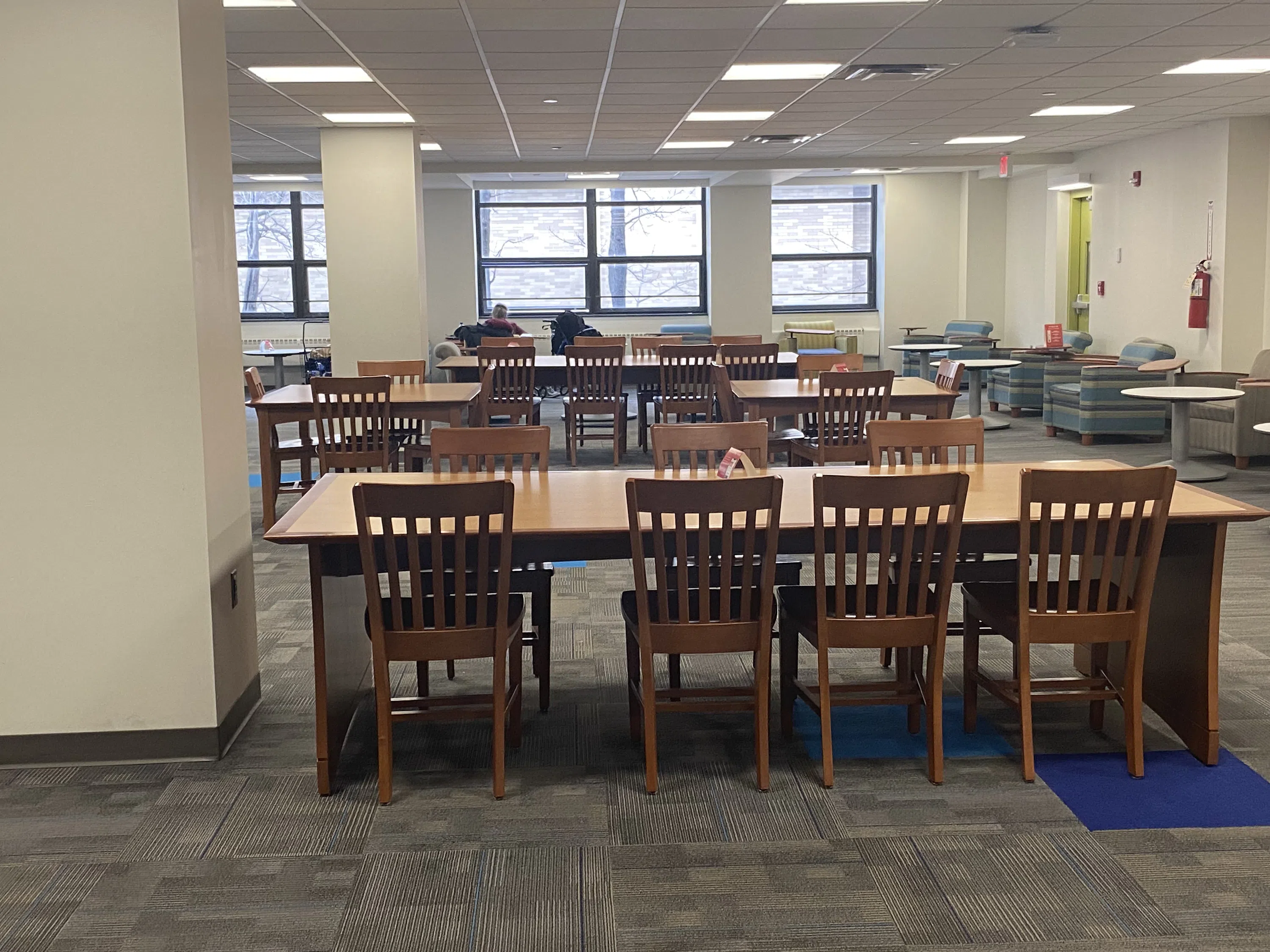 Several study tables are available to students.