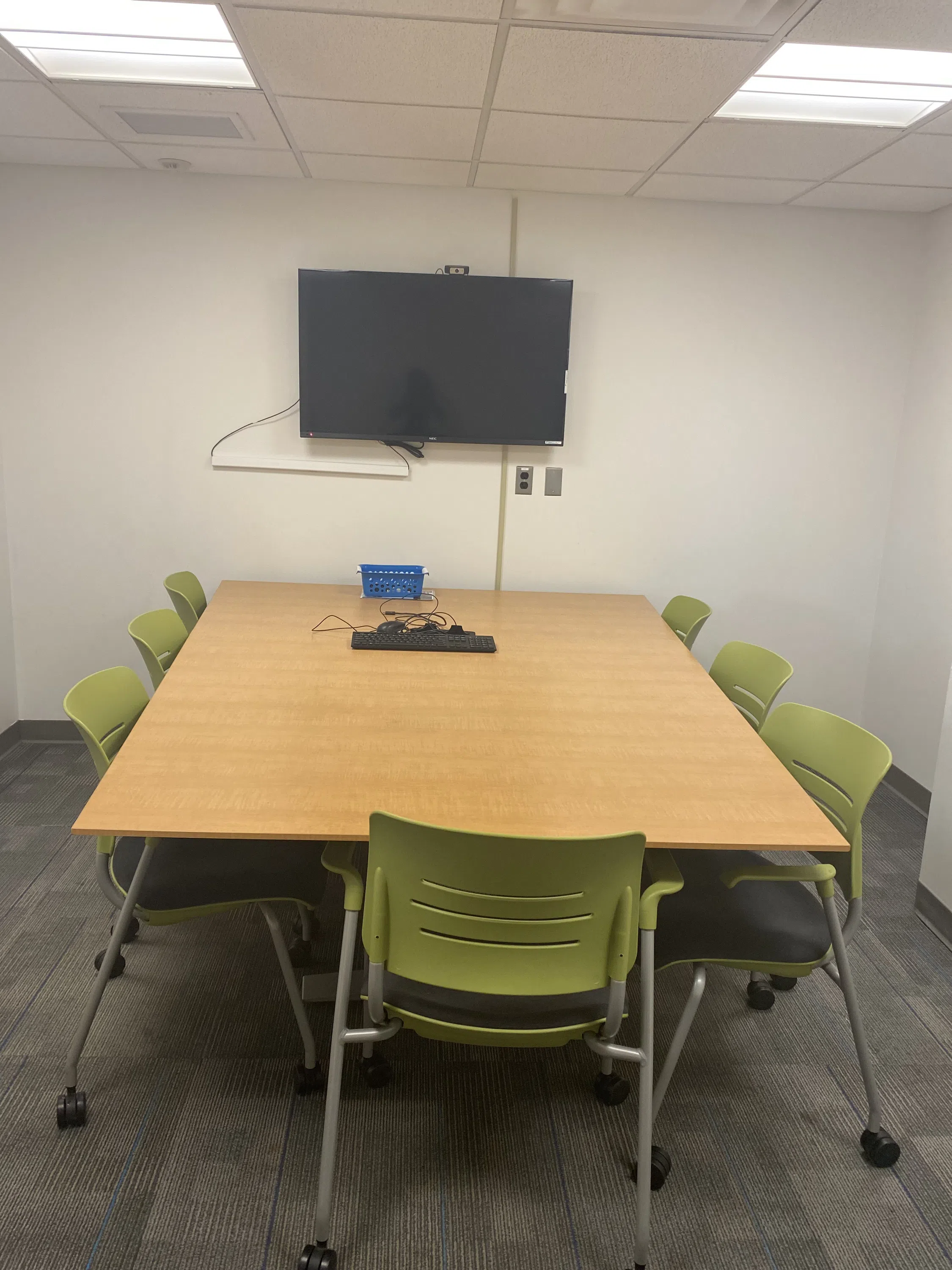 Collaboration stations are located at the library.