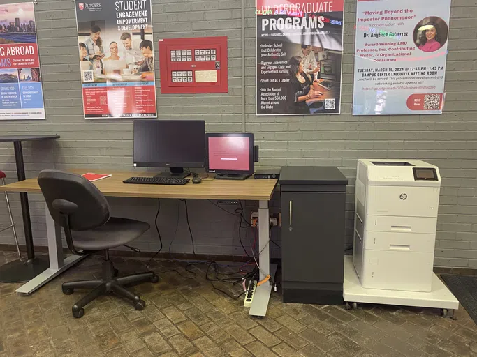 A print station is available for students to use.