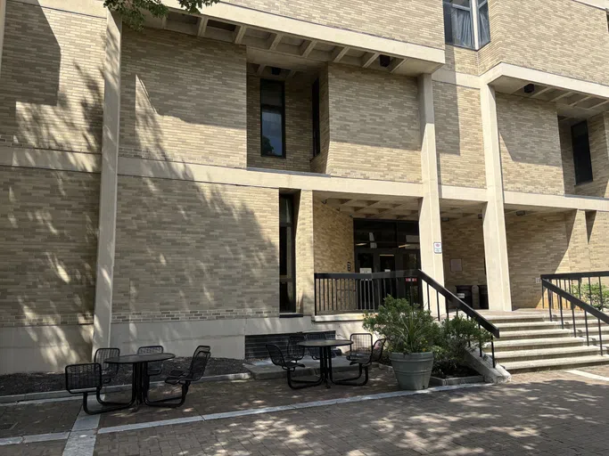 Armitage Hall has picnic benches outside, perfect study spot on nice days!