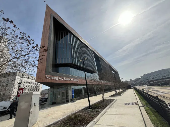 The exterior of the Nursing and Science Building.