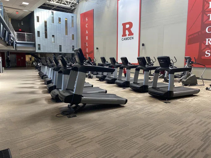 Treadmills are located in the Fitness Center.