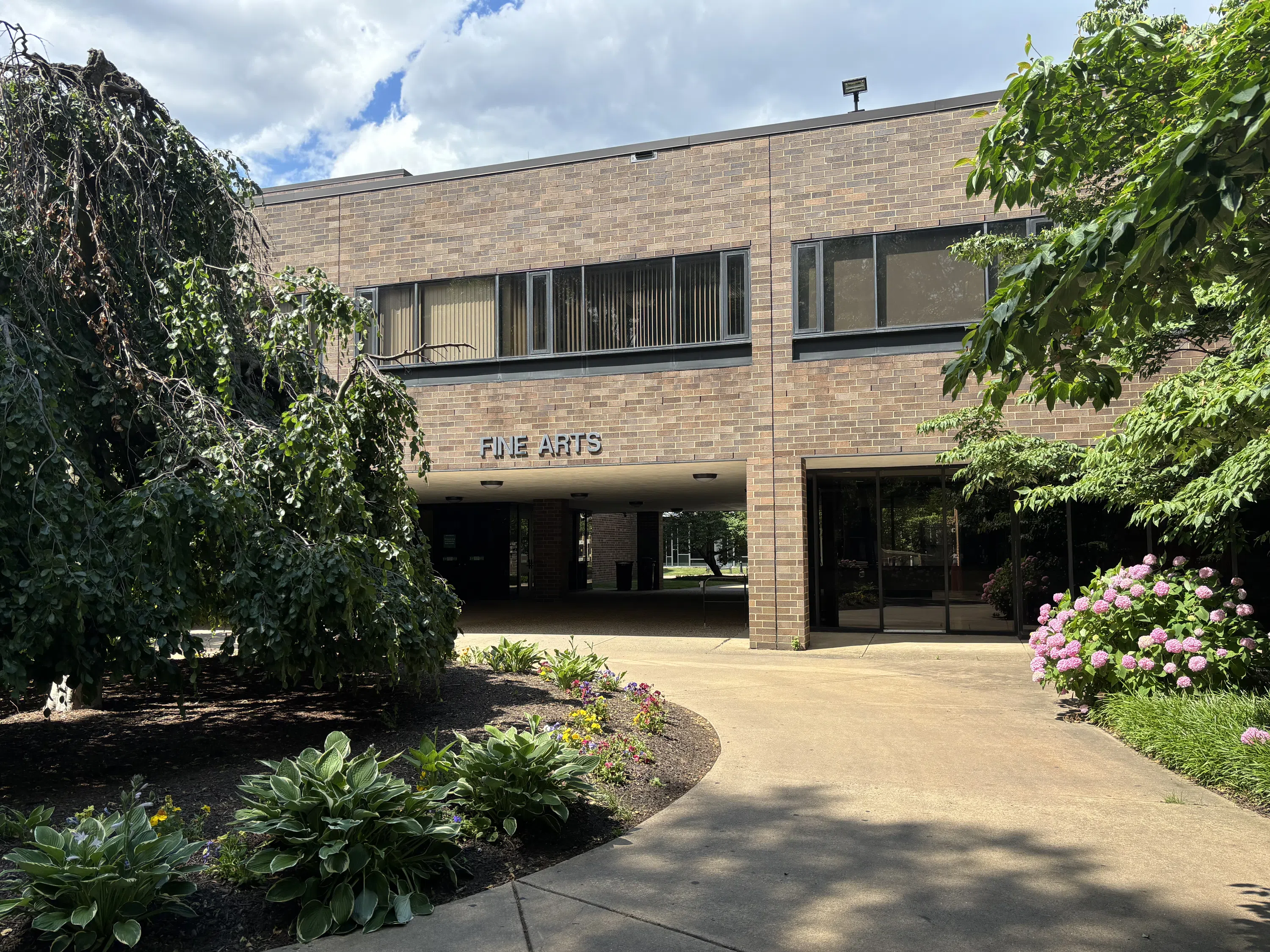 The entrance to the Fine Arts building