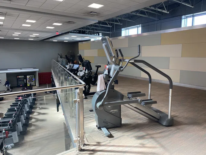 Stair steppers are located in the fitness center.