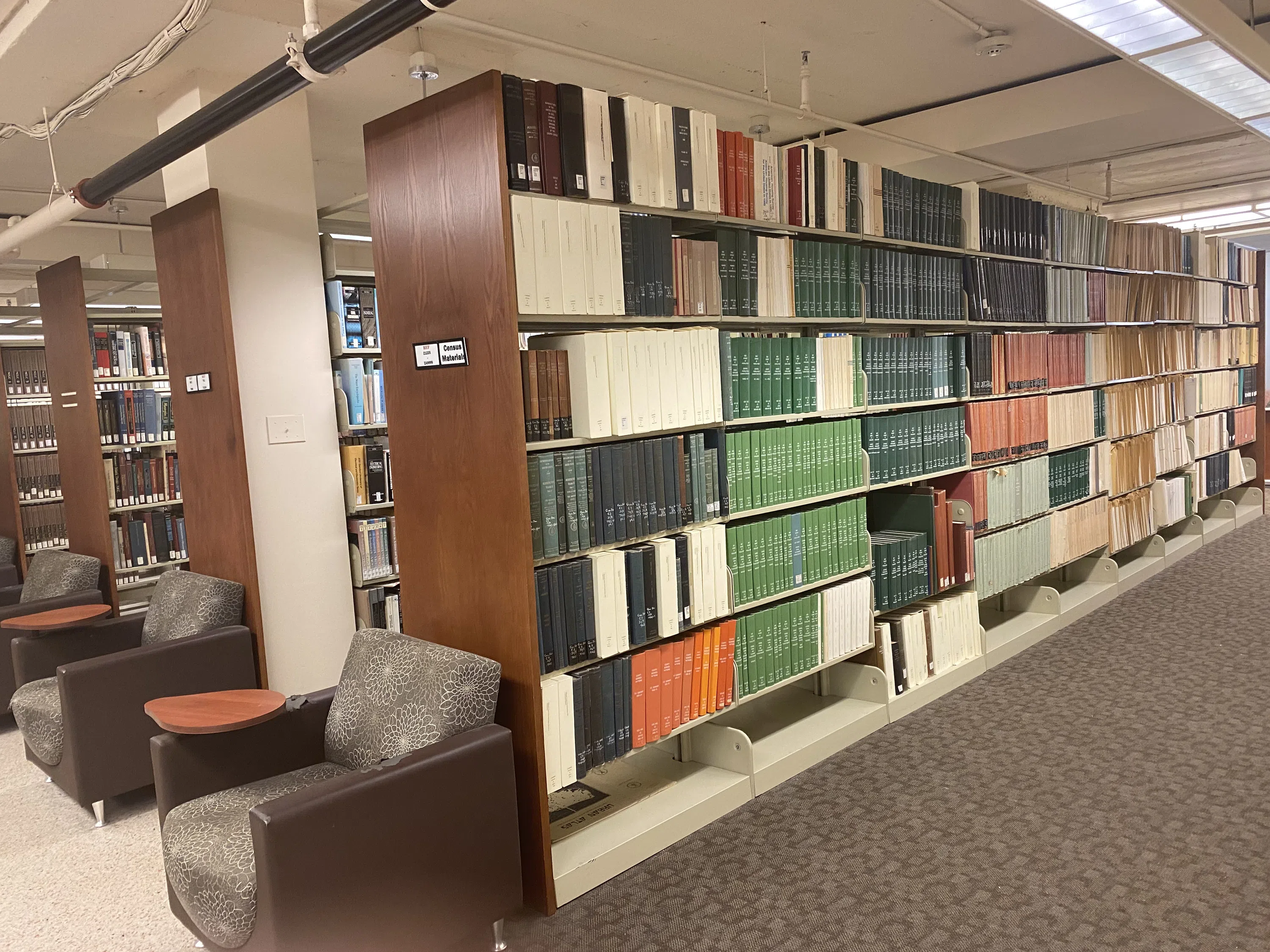 The library contains an extensive collection of books.