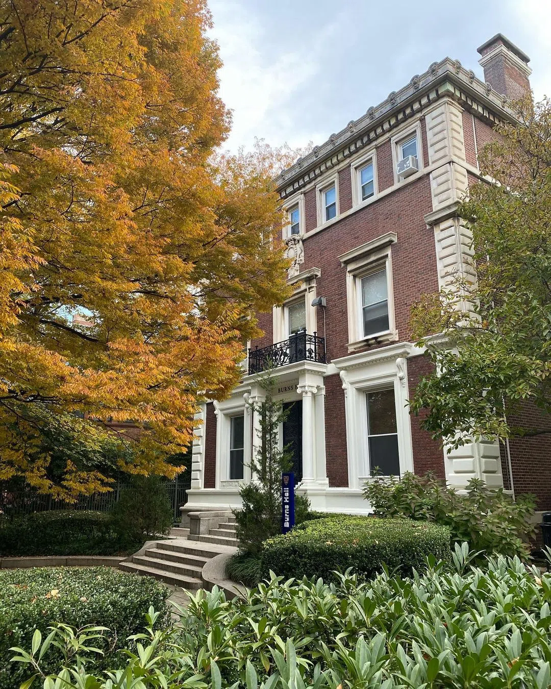 Burns Hall, named after Sister May Florence Burns, houses beautiful formal parlors, a formal dining room, and the campus chapel. It dates back to the federal architectural period. The Office of Admissions and Communication Studies faculty offices are on the second and third floors.