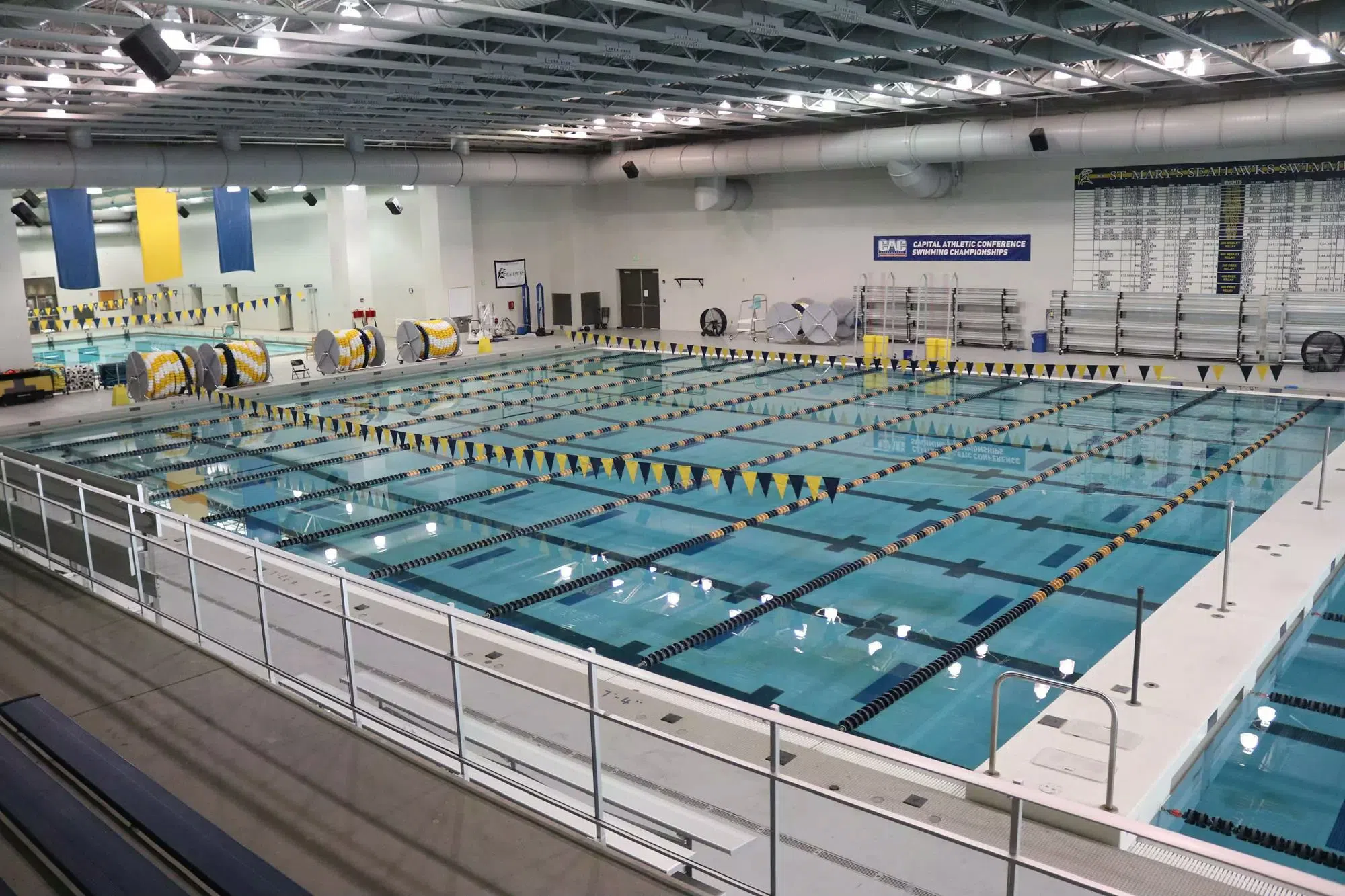 The olympic size pool in the ARC's Aquatics Center