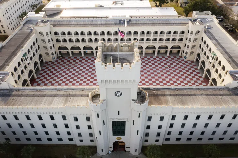 Aerial view of Padgett Thomas Barracks