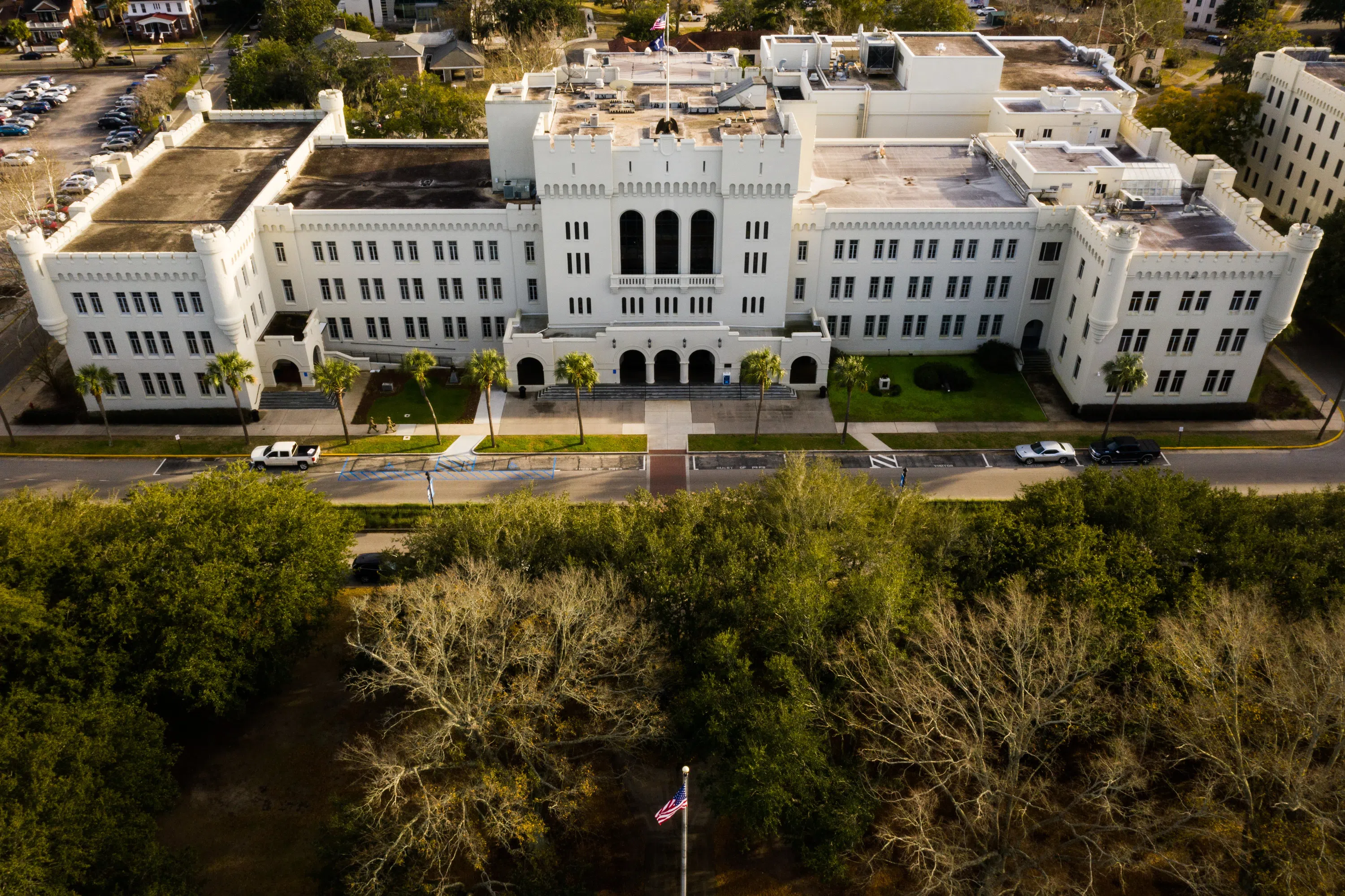 Aerial view of Bond Hall