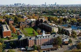 Aerial picture of Tufts University campus