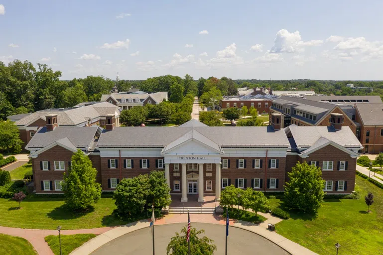 Aerial shot of Trenton Hall