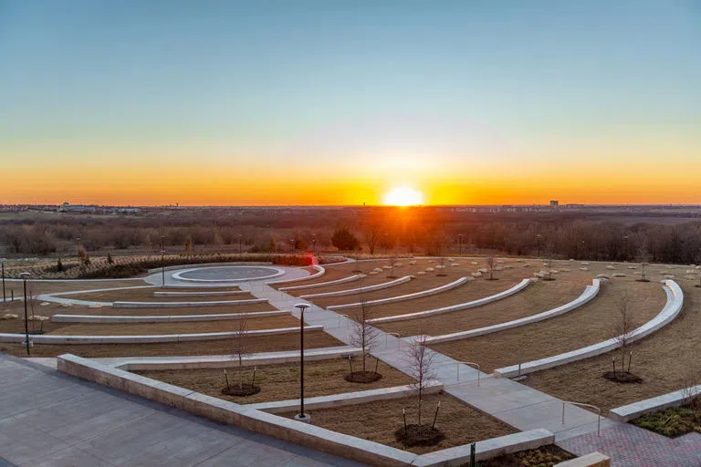 A picture of the Ampitheater at sunset. 