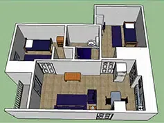 Village East 2 Bedroom 3D Rendering