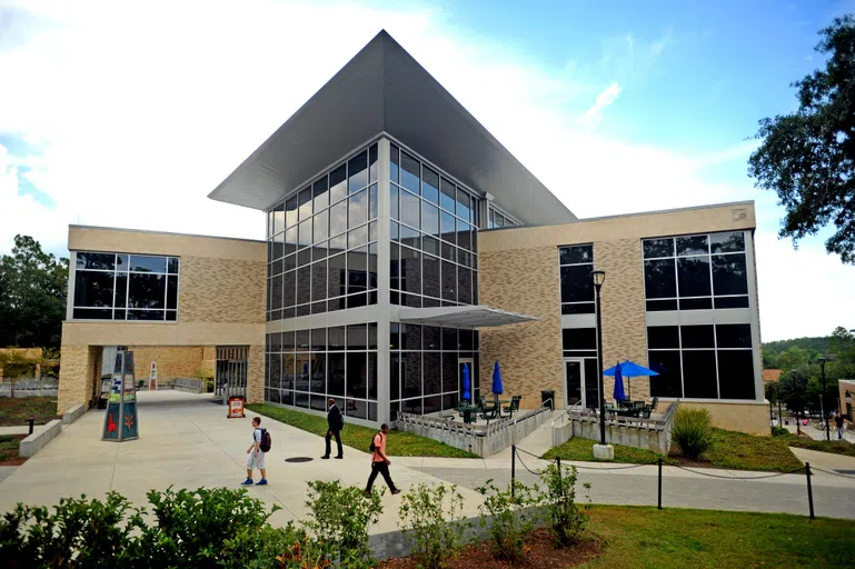 The exterior of the College of Business. 