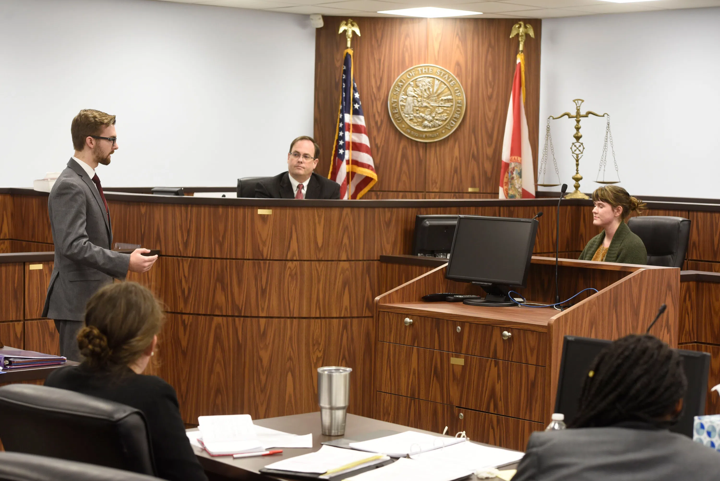 Mock Trail Court Room with mock trial in process