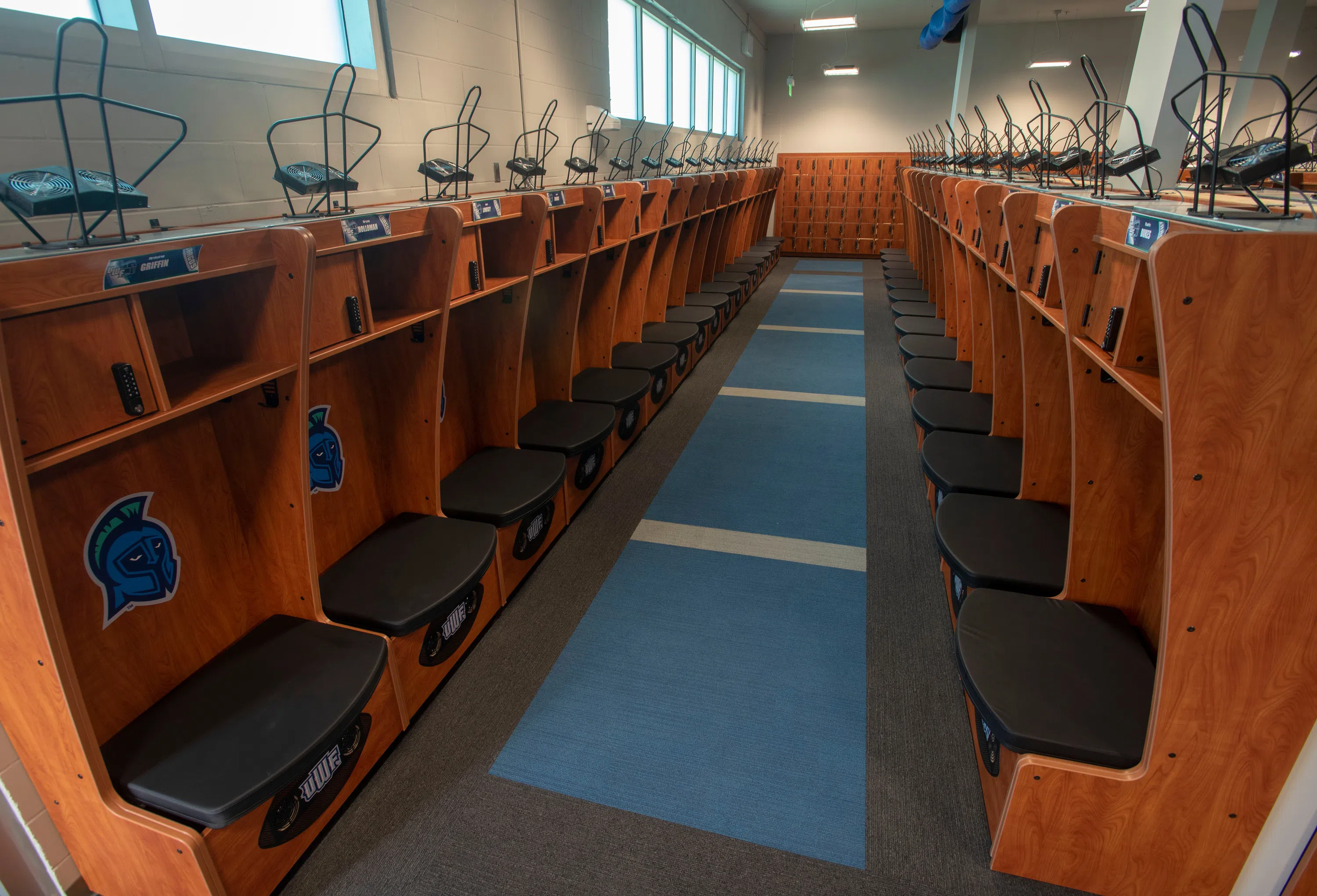 The football locker room